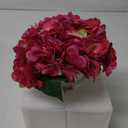 Hollyone Hydrangea Artificial Flowers with Glass Vase Fuchsia Silk Faux Flowers Arrangements in Vase with Faux Water Fake Floral Bulk Bouquet for Home Decor Table Centerpiece Decorations (Hydrangea, Fuchsia)