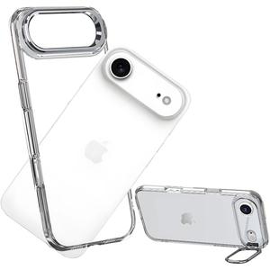 No Back Bumper Case with Stand for iPhone Air Compatible with MagSafe, Built-in Camera Stash Kickstand, Backless Design Edge Frame Fast Heat Dissipation Slim Thin for iPhone Air (Clear)