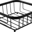 Spectrum Ashley Flat Napkin Holder Basket for Kitchen Counter & Dining Table Decor, Modern Heavy Duty Easy Access Napkin Dispenser for Cocktail Napkins, Black