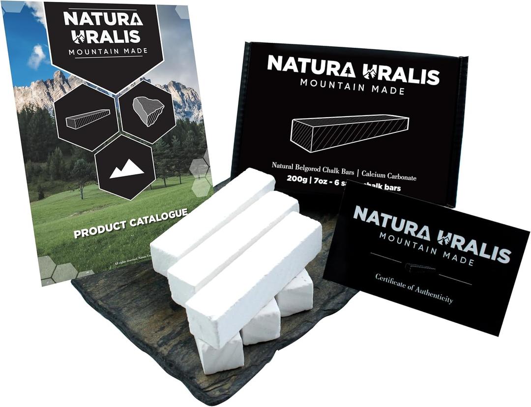 Premium Belgorod Sawn Chalk | 7 oz of White Chalk Bars - Amazing Crunch, Satisfying Earthy, Velvety and Firm Texture, ASMR Sensation, Natural Calcium Carbonate - 6 Sticks