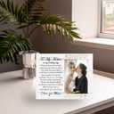 To My Mother on My Wedding Day Picture Frame from Daughter, Gift for Mom of the Bride Photo Frame, Thank You Gift for Mom, 4x6 inch Photo (8x10)