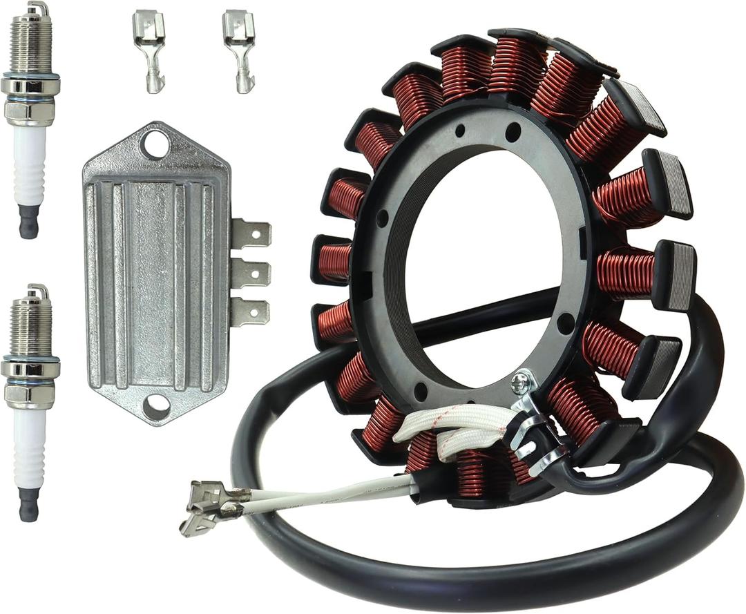 237878-S Stator KIT, 15/20 AMP for Kohler CV460 CV490 CV492 CV493 CV15 CV18 CV25 CH18 CV460S K161 K181 K241 K301 K341 Lawnmower Tractor with 25 403 03-S Regulator Rectifier&Spark Plug