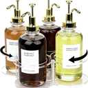 Acrylic Syrup Dispenser Organizer, 360Rotating Storage Rack for 4 Bottles, Clear Coffee Syrup Bottle Holder for Coffee Station Accessories, Home Bar ,Kitchen-Fits 16.9 oz Bottles(Syrup Rack Only)