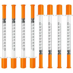 Jeringas, 1mL 31G 1/2" (12.7mm) jeringas con agujas para inyectar, Empaque Individual | Individually Wrapped, 100 Pack