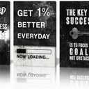 BWSPACE Inspirational Wall Art Motivational Quotes Success Wall Art Decor for Bedroom Office Living Room Stretched and Framed Ready to Hang (36"W x 16"H)