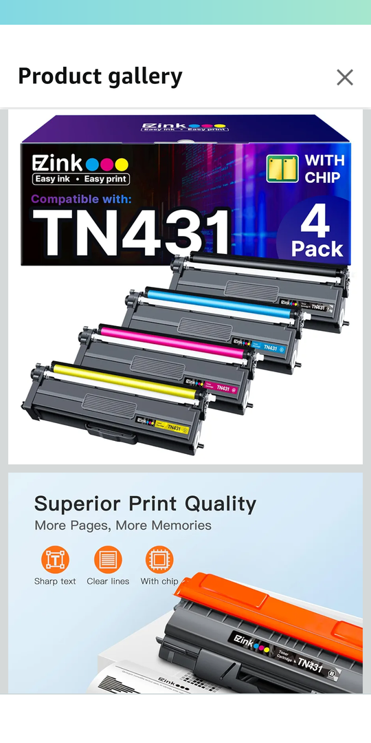 E-Z Ink TN431 Toner Cartridge Compatible for Brother TN431 TN-431 TN433 TN436 to Use with Brother HL-L8360CDW HL-L8260CDW MFC-L8900CDW MFC-L8690CDW Printer (Cyan, Yellow, Magenta, Black, 4 Pack)