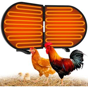 Chicken Coop Heater for Winter, 220W Foldable Flat-Panel Radiant Heater for Chicken Coop, Large Waterproof Chicks Coop Heater with 2 Heating Plates for Chick Kitten Pet Animal 22.5'' X 11.2''