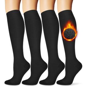 Warm Thermal Boot Socks for Women - Knee High, Winter, Running, Hiking, Gifts - Thick Socks for Cold Weather (Small-Medium)