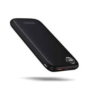 Powerbank Fast Charging Max 12V/4.5A, Ultra Slim Portable Charger USB C 10000mah, Travel Power Bank for iPhone 11 12 13 14 15 16 Samsung Android, DC Lightweight Battery Pack Phone Charger, White