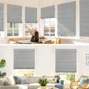 UNISHADES 100% Blackout No Tools No Drill Cordless Roman Shades for Windows, Size 34 3/4" W 48" H (for Windows 35" W 48" H) Blackout - Grey