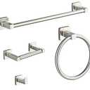 Brushed Nickel Bathroom Hardware Set 4 Pieces,Towel Bar Set Stainless Steel Wall Mounted, Includes 16In Hand Towel Bar, Towel Ring, Robe Towel Hooks,Toilet Paper Holder, Bathroom Towel Rack Set