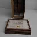PETAFLOP Wooden Bulk 8.5x11 Picture Frame Set of 18, Rustic Brown Certificate Frames Fits 8.5 by 11 for Wall or Tabletop Display