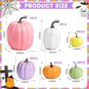 Yerliker 18 Pcs Pastel Color Thanksgiving Day Assorted Sizes Artificial Pumpkins Fall Decorative Pumpkins Foam Pumpkin for Thanksgiving Harvest Decorations Home Table Centerpiece Party Decor