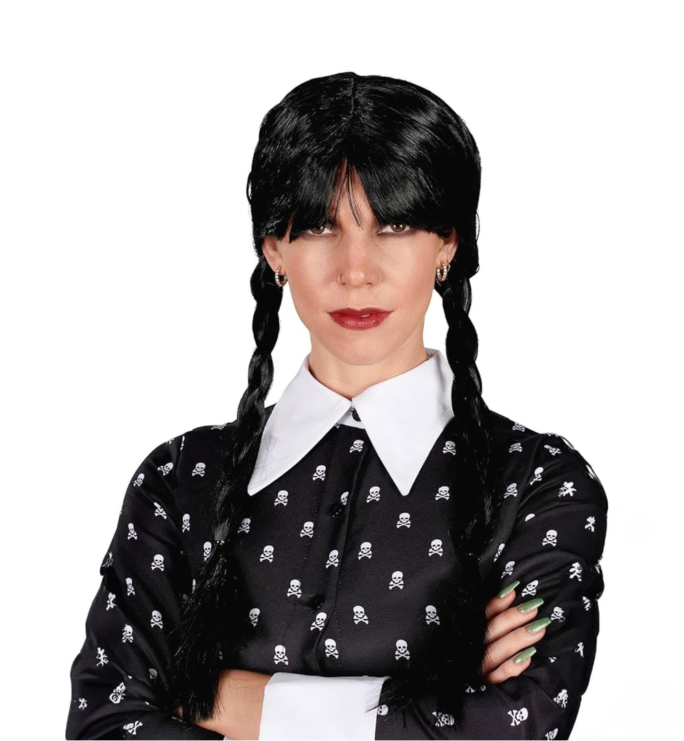 Toynk Gothic Girl Black Braided Black Adult Costume Wig