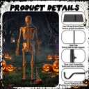 Domensi 2 Sets Halloween Skeleton Stake Stands Adjustable 6.43 ft Metal