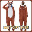 SWEETXIN Adult Unisex Onesie Pajamas Halloween Christmas Cosplay Costume Suit for Women and Men (L)