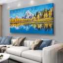Belmrxne Nature Wall Art Yellow and White Wall Decor Home Decor Aesthetic Funky Canvas Painting Artwork for Living Room Bedroom Dining Room Office Home Decor 24x48 inch