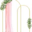 Pureegg Metal Arch Backdrop Stand Set - Set of 2 (7.2ft/6.0ft), Gold Wedding Stand with Stable Base, Elegant Backdrop Cover for Party, Birthday, Baby Shower, Graduation, Easy to Assemble