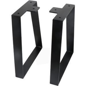 12 Inch Trapezoid Table Legs Black, DIY Furniture Metal Legs for Coffee Table, Bench Stool Cabinet Furniture Feet - Set of 2