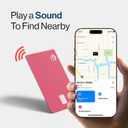 SPOTMINDERS Apple MFi Certified Credit Card Wallet Tracker PRO Pink (iOS Only) Gifts for Mom Works with Apple Find My Rechargeable Tracking Card for Her IP68 0.07in Slim Item Finder for Luggage Purse