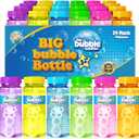 Springflower 24 Pcs Bubble Bottles with Wand,Bubbles Party Favors for Kids,Summer Toys, Blow Bubbles Solution Novelty Toy, Party Favors, Birthday Party Supplies, Outdoor & Indoor Activity,4oz,6 Colors