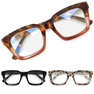miyya Stylish Reading Glasses for Women, Cheaters Eyeglasses, Oversized Blue Light Readers, Fashion Eye Glasses