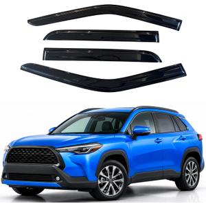 IG Window Visors Fit for 2022-2026 Toyota Corolla Cross, Out-Channel Rain Guards Vent Wind Deflectors 4PC, Car Accessories for 22-26 Corolla Cross