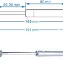 60N/14 lb Gas Strut Cabinet Hinge Safety Lift Support, Gas Shock and Soft Opening and Cushioning Telescopic Cabinet Door Rubber Head Gas Spring Support 6" Length, 4 Set, Siver