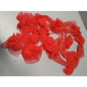 Suncalla 9 ft Christmas Tree Ribbon Bows Garland Decor Red Mesh Ribbon Garland Xmas Decoration Wreath Bow for Christmas Party Gift Stairs Mantle Front Door Wedding Holiday Decor