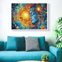 3 x 300 Piece Puzzles for Adults,Cool Solar and MoonPuzzle for Adults Kids Seniors,Recycled Cardboard Unique Flowers Puzzle 300 Piece,Challenging Family Game Great Gift for Family Friends,20.5 x 15 in