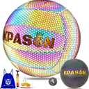 Volleyballs, Holographic Glowing Volleyball Official Size 5, Indoor Outdoor Beach Volleyball Ball for Men Women (Black 2)