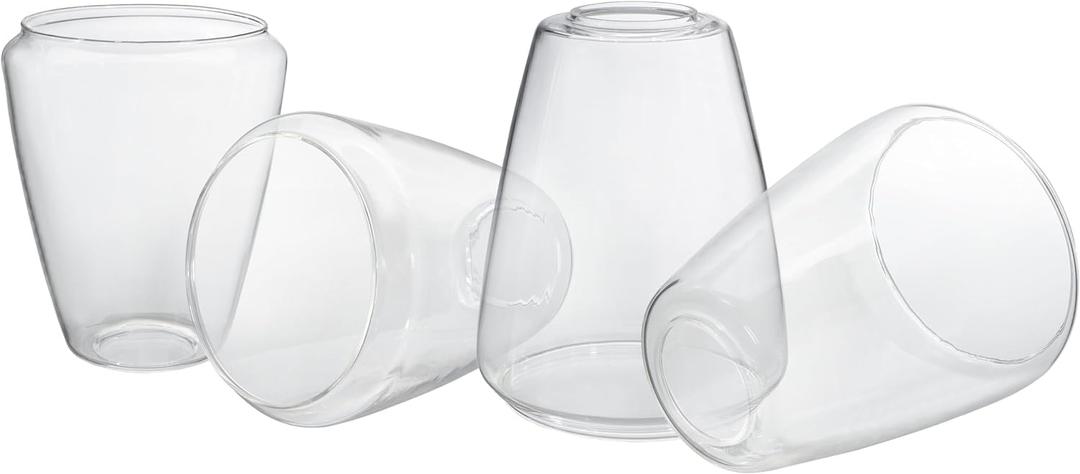 Aspen Creative 23524-60-4A, Clear Glass Shade for Lighting Fixture, Pendant, Vanity, Wall Light, Size: 5" D x 6-1/4" H, Set of 4
