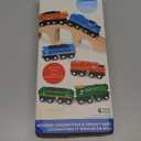 Battat  Classic Trains  6 Pieces Wooden Railroad Set  Magnetic Toy Trains  Train Engines & Cars  3+ Years Wooden Locomotives & Freight Cars