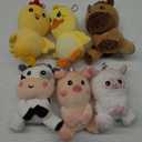 Aoriher 6 Pcs Mini Plush Farm Animals Bulk 4 Inch Cute Stuffed Animals Plush Horse Cow Pig Sheep Duck Chick for Baby Shower Birthday Valentines Day Gift Farm Themed Party Prizes Easter Stuffers