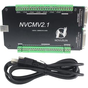 6 Axis 125KHz NVCM USB Mach3 Stepper Motor Motion Control Card Breakout Board USB interface CNC Controller Board 12-32VDC for Servo Motor