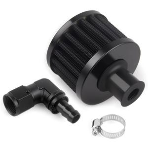 12mm Fuel Cell Breather/Vent Air Filter 8AN Female 90 Degree Fitting Kit