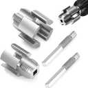 Pipe Thread Cutting Tool, Integrated Internal & External Pipe Threading Tool, Electric Drill Compatible PVC Pipe Threader Kit, 1/2" (DN15) 3/4" (DN20) Pipe Sizes Rethreading Tool