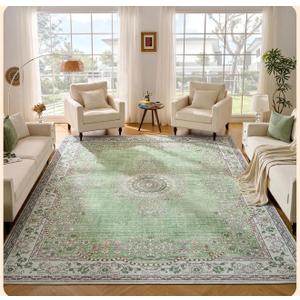 Istana 8x10 Area Rug - Green 8x10 Rugs for Living Room - Foldable 8x10 Rugs for Bedroom - Stain Resistant 8x10 Washable Rug - Eco-Friendly 8x10 Area Rugs - Easy to Clean Living Room Rug 8x10