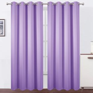 LEMOMO Lilac Blackout Curtains 52 x 84 inch/Lavender Curtains Set of 2 Panels/Thermal Insulated Room Darkening Bedroom Curtains, Lavender