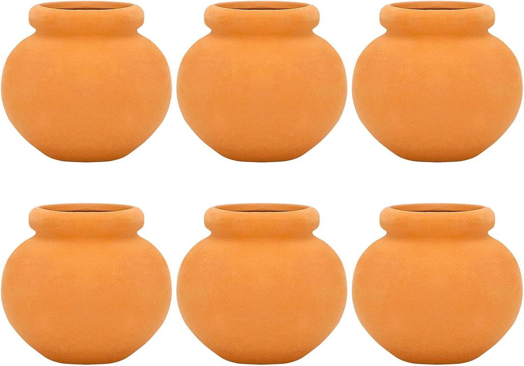 ONEST 6 Pieces Miniature Tiny Clay Pots Mini Flower Pottery Planter for DIY Garden Plants Office Home Decoration