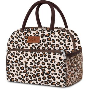 Coobiiya Lunch Box Lunch Bag for Women Adults Men, Reusable Cute Lunch bag - Leakproof, Insulated Lunch Box Tote with Large Capacity, Cooler Container for Work/Travel/Office (1leopard)