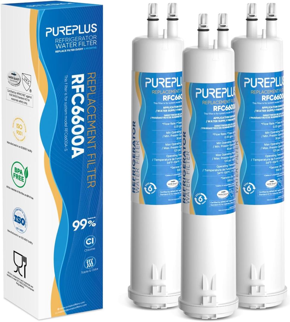 PUREPLUS Compatible with 4396841, Everydrop Filter 3, EDR3RXD1, 4396710, 46-9083, 46-9030, 9030, 9083, Refrigerator Water Filter, 3Pack