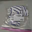 Zengjo Womens Striped Shirt Mock Neck Elbow Length Slim Fitted Short Sleeve Ribbed Turtleneck Tops (Large, White Blue Striped)