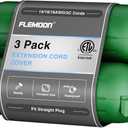 Flemoon [Pack of 3] Outdoor Extension Cord Safety Cover, IPX4 Weatherproof Electrical Box to Protect Outdoor Outlet, Plug, Socket, Halloween, Christmas Holiday Decoration Light, Green