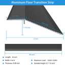 Floor Transition Strip, Aluminum Transition Strips for Doorway Door Threshold Strip Carpet Transition Strip Threshold Ramps for Doorways (Black, 36''x4'')