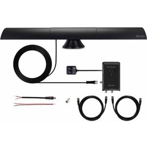 Antop at-500SBS Amplified HDTVFm Antenna, Noise-Free 4G LTE Filter & Smart Boost System for Dual Connectivity, Support TV and A Second Device(Tv, FM or OTA-Ready Streaming Device or Projector)