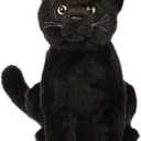Black Cat Plush, Realistic Black Cat Stuffed Animal Pillow, Cute Plush Toy Gifts for Birthday/Halloween/Christmas, 9 inch