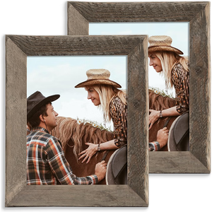 Rustic Picture Frame 8x10, Reclaimed Barnwood Frame with Beveled Edge