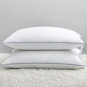 Collection Feather Pillows, Standard Size Set of 2, Soft & Supportive, Double Fabric Cover, Bed Pillow for Sleeping (20 x 26)
