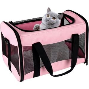 top tasta cat Carrier Large Dog Cat Carriers Puppies up to 30Lbs, Big Dog Carrier Soft Sided, Collapsible Travel Puppy Carrier (X-Large, Pink)